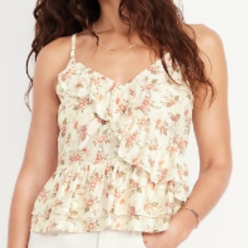 Old Navy Ruffle Cami Tank Blouse Medium Tall